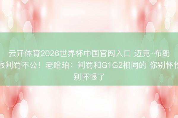 云开体育2026世界杯中国官网入口 迈克·布朗怀恨判罚不公！老哈珀：判罚和G1G2相同的 你别怀恨了