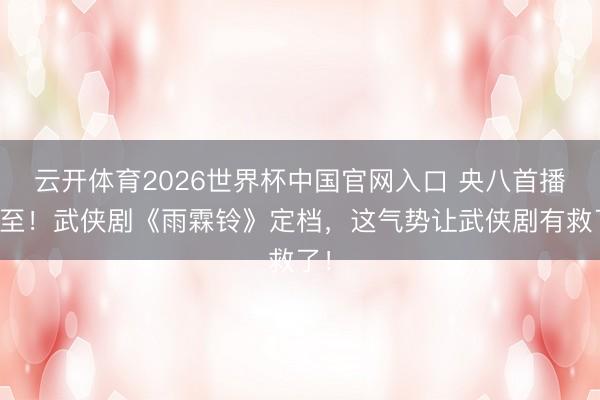 云开体育2026世界杯中国官网入口 央八首播将至！武侠剧《雨霖铃》定档，这气势让武侠剧有救了！