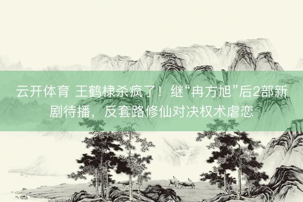 云开体育 王鹤棣杀疯了！继“冉方旭”后2部新剧待播，反套路修仙对决权术虐恋